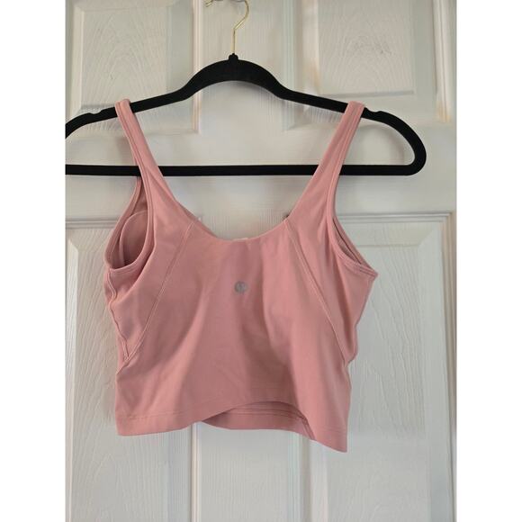 Lululemon Pink Crop Tank Top And Black Leggings Size 4 - Picture 3 of 16